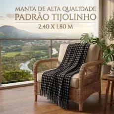 Manta para Sofá 2,40x1,80 Gigante Estilo Tijolinho em Algodão – Tipo Capa Protetora