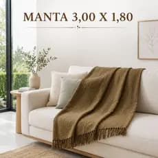 Manta para Sofá Moderna e Sofisticada Tamanho Grande 3,00x1,80m – Toque Premium