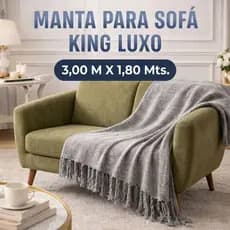 Manta de Sofá Luxo 3,00 x 1,80m – Manta Decorativa Grande Premium Moderna e Elegante