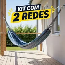 Kit com 2 Redes Solteiro Cinza 3 Metros Perfeitas para Descanso Conforto para Casa ou Varanda