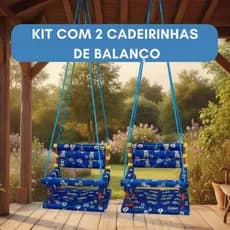 Kit com 2 Balanços Suspensos Madeira Infantil Confortável e Seguro