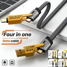 Cabo Para Tipo C USB iOS 4 Em 1 Estilo Mecânico Linha De Dados Trançado A + 65W Cabos De Carregamento Rápido Desejo