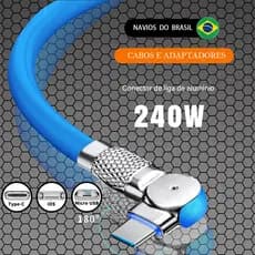 Cabo De Carregamento Super Rápido Adequado Para Cabos De Porta Rotativa Tipo C Micro USB iOS Lightning Android CvCase
