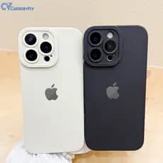 Capa Para iPhone 17 Pro Max Air 13 16 15 14 12 11 XS XR 7 8 Plus Apple Logotipo Etiqueta De Metal Silcione Macia CvCase