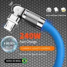 Cabo De Carregamento Super Rápido Adequado Para Cabos De Porta Rotativa Tipo C Micro USB iOS Lightning Android C01