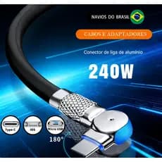 Cabo De Carregamento Super Rápido Adequado Para Cabos De Porta Rotativa Tipo C Micro USB iOS Lightning Android Mopo