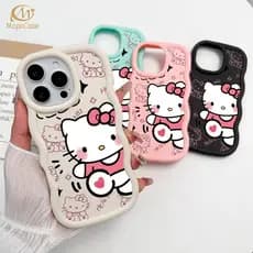 Capa Para iPhone 13 14 12 11 Ar 17 16 15 Pro Max XR 17Air Xs Macaron Cor Caso De Telefone Móvel Olá Kitty Mopo
