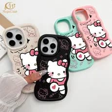 SoftCase Para iPhone 13 12 11 16 17 15 14 Pro Max XR 17Air Macaron Cor Capa De Telefone Móvel Hello Kitty Mopo
