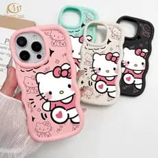 Capa Para iPhone 13 12 11 16 17 15 14 Pro Max XR 17Air XSMax Macaron Cor Silicone Caso De Telefone Olá Kitty Mopo