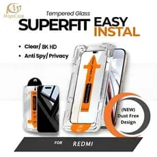 Filme De Vidro Temperado Anti-Espião 8K HD Para Redmi Note 14 13 12 14C 13C 11 10 C75 C65 M6 X6 Pro Auto Dust Free Insta