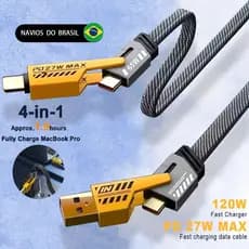 4 Em 1 Estilo Mecânico 65W Carregamento Rápido Dados USB A + C Cabo Para Tipo iOS Fio Cabos Mopo