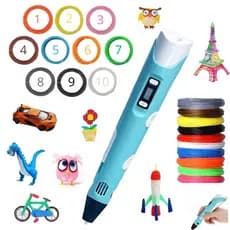 Caneta Impressora 3d Infantil Pintura Desenho 3D DIY Refil Filamento Plástico Seguro e Divertido