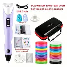 Caneta Mágica De Impressão 3D Grátis 10M DIY PLA Filament Design Brinquedo Presente De Aniversário Criança Tela ABS