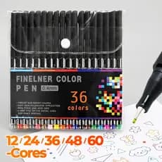 Conjunto De Marcadores De Ponta Fina De 60 Cores-Caneta De Desenho Colorida Com De Agulha