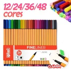 Conjunto De Canetas Marcadoras Coloridas De Ponta Fina De 48 Cores-Caneta De Desenho Colorida Com De Agulha