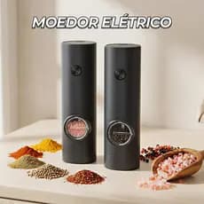 Moedor Elétrico De Pimenta Para Uso Doméstico-Perfeito Preta E Sal Marinho