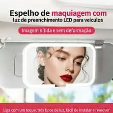 Espelho De Vaidade Para Viseira De Carro Com Luz De Preenchimento LED , Maquiagem Montado Em Veículo Assento De Passagei