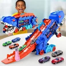 Brinquedo Educacional T-Rex-Carro Deslizante De Catapulta Em Liga Com Função De Deformação E Pista