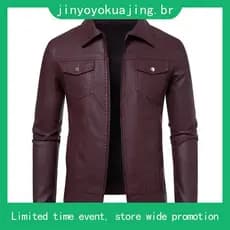 Pu jaqueta outono e inverno Slim Plus Down engrossado motociclista jaqueta jaqueta de couro masculina