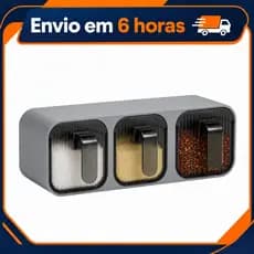 Porta Temperos De Parede Triplo 3 Compartimentos Sem Furo Adesivo Organizador Cozinha