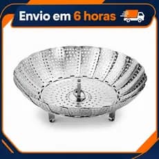 Cesto Vaporizador Inox Para Legumes Panela Grande Dobrável Cozinha Saudável G