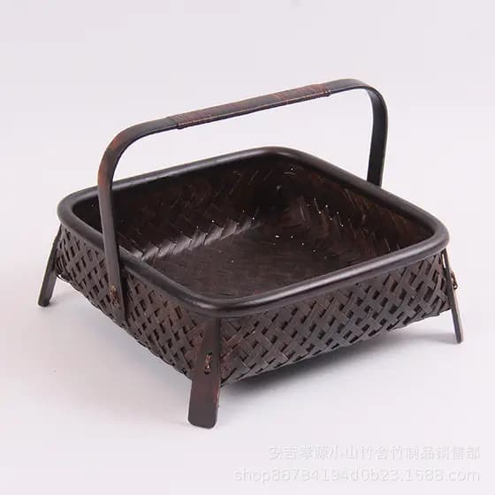 Cesta de transporte de tecido de bambu estilo japonês bandeja de atualização de laca grande caixa de alimentos cesta de