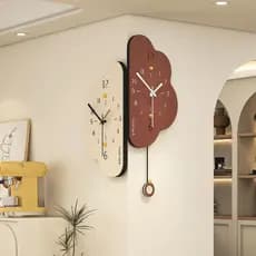 Relógio de canto estilo creme, decoração doméstica, dupla face, sala de estar, personalidade de alta qualidade, relógio