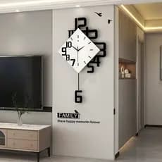 Relógio de parede sala de estar High-End moderno e minimalista sala de jantar decoração relógio sem perfuração relógio c