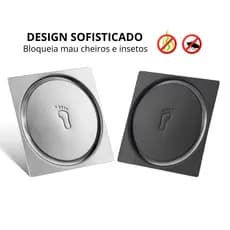 Ralo Inteligente Click Inox 10x10 Antiodor | Elegância, Vedação e Facilidade no Seu Banheiro