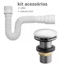 Kit Válvula Click ABS Cromada + Sifão para Pia – Instalação Rápida e Durável