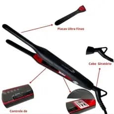 Chapinha Prancha  VH2209 Alisadora Bivolt digital escova ultra fina íons NanoTiitanio -Valeries Hair