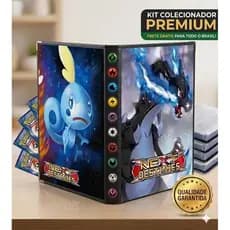 Fichário Álbum Cartas Pokémon Charizard - Porta Cards TCG Grande Capacidade 240 Cartas Impermeável