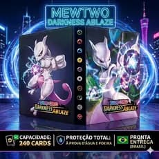 Álbum Pokémon Mewtwo Electric Wave 240 Cartas 30 Páginas Porta Cards TCG Colecionador