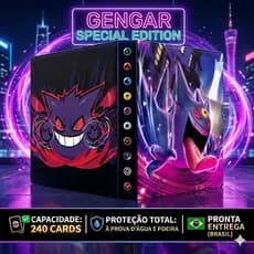 Álbum Pokémon Gengar Porta Cartas TCG 240 Cards Pasta Colecionador Pronta Entrega