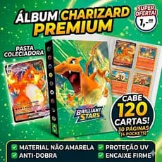 Álbum Porta Cartas Pokémon Charizard Pasta Colecionadora 240 Cards Verde Premium