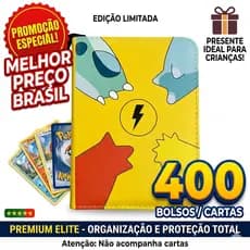 Álbum Pokémon Porta Cartas 400 Bolsos - O Presente Ideal Para Crianças e Colecionadores