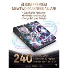 Álbum Cartas Pokémon 240 | Porta Cards TCG | Fichário Organizador Premium Coleção Proteção