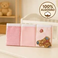 Kit 3 Pano de Boca Bebe Fralda de Boca, 3 Unidades Vivaldi 100% Algodão 30cm x 30cm