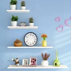 Kit 4 Prateleiras Reta 20/30/40/50 cm Mdf P/ Decoração , Parede , Cozinha, Sala e Quarto