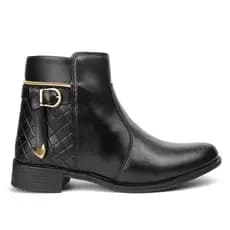 Bota Feminina Cano Médio Curto Coturno Casual Zíper Lateral Premium Promoção