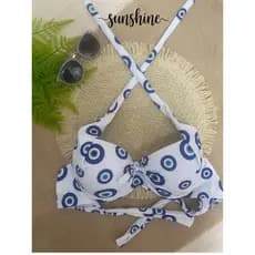 Biquini bojo nó sustentação avulso parte de cima - piscina, plus size, praia, biquine, branco, biquíni animal print