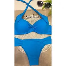 biquíni CONJ. BIQUINI TOP BOJO C/ARO DE SUSTENTAÇÃO, CALCINHA COS LATERAL ALTO, MODA PRAIA, PISCINA, VERÃO, BIKINI LISO