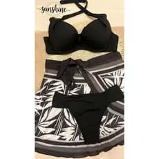 CONJ BOJO COM ARO DE SUSTEN + CALCINHA COS LATERAL ALTO + SAIA ENVELOPE, BIKIQUE, PRAIA, PISCINA, CONJUNTO