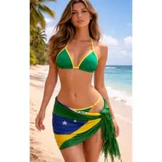 Biquini cortininha Brasil, verde, bikique Biquini Fita Brasil Cortininha Bronzeado suplex regulável