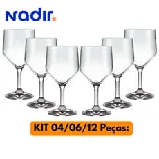 Jogo Kit 04/06/12 Taças Vidro Buffet 260ML Vinho Água Suave Grande Eventos Restaurante Hotel