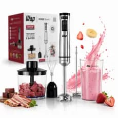 Mixer Elétrico Com Processador Wap Inox Prosdócimo 4 Laminas Corta Tritura Cubos Carne Verduras Molhos Grãos