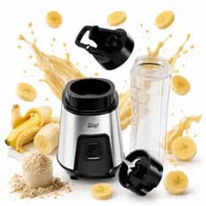 Liquidificador Portátil WAP Blender Go WBG600 300W + 2 Copos Squeeze Inox - Shake Suco Fit Prático