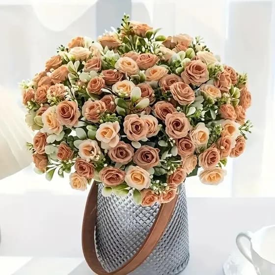 Buquê de Rosa Artificiais flor P/ Decoração Casamento, Arranjos, Decorar Festas e casa-HS801751
