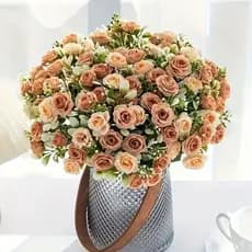 Buquê de Rosa Artificiais flor P/ Decoração Casamento, Arranjos, Decorar Festas e casa-HS801751