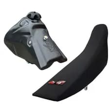 Tanque 6,8 Litros Crf 230 Xcell adaptável em motos nacionais + Banco vermelho ou preto xr200 tornado